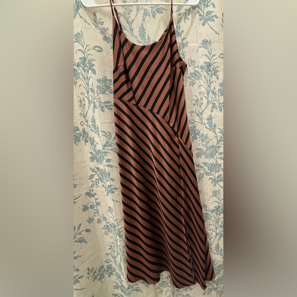 A New Day Striped Brown and Black Women's Dress